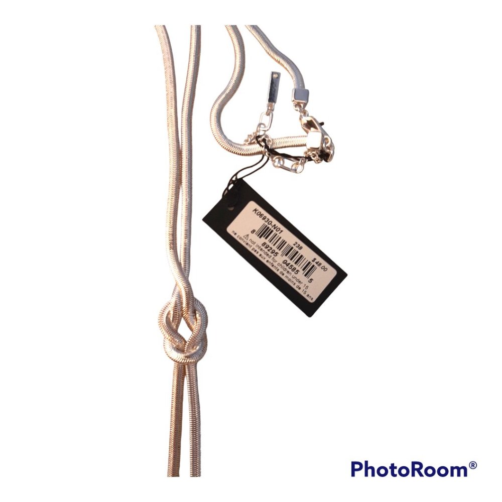 3/$50 Kenneth Cole Shiny Silver Knot Y Necklace